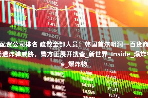 配资公司排名 疏散全部人员！韩国首尔明洞一百货商场遭炸弹威胁，警方正展开搜查_新世界_Inside_爆炸物